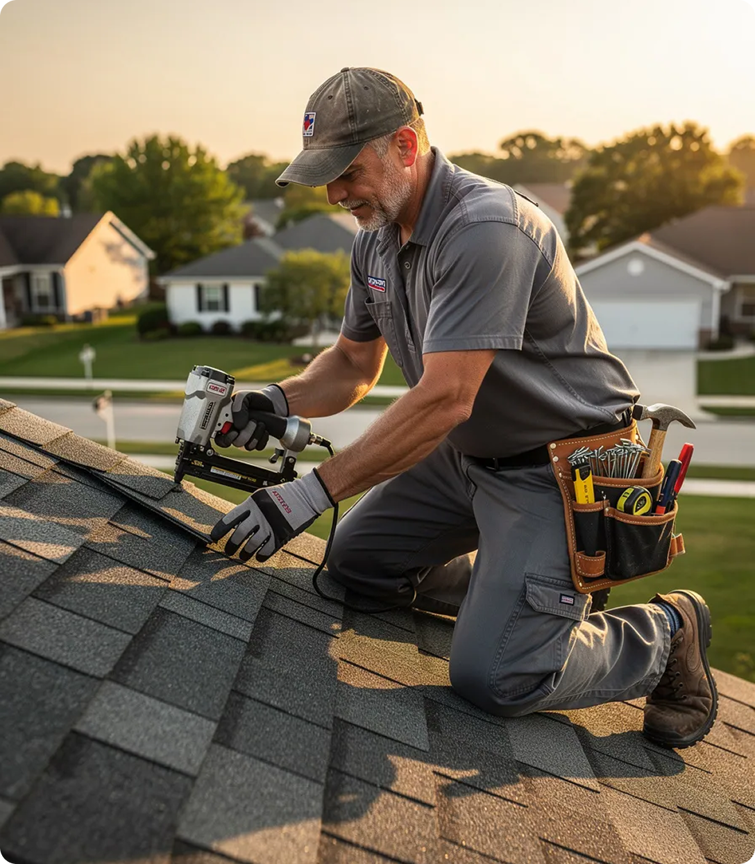 Contractor working on a roof